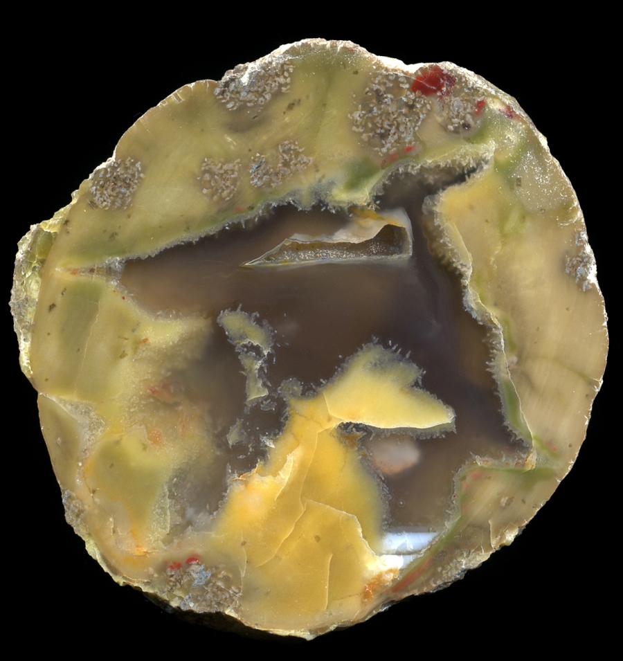 Donnybrook Thunderegg Pair with Yellow and Fuzzy Mineral Growth