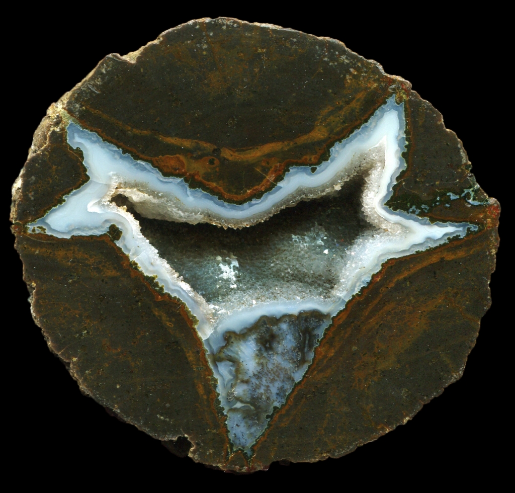 Blue Ridge Thunderegg Geode with Sagenite (?) Spray