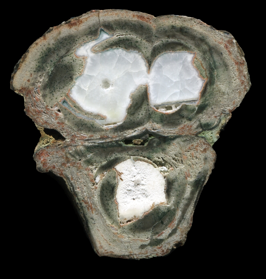 Strange Green Happy Valley Thunderegg with White Cores