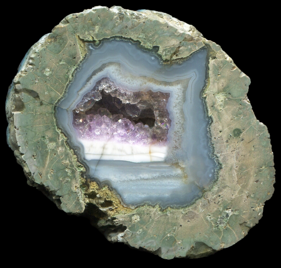 Beautiful Killer Green with Amethyst and Agate