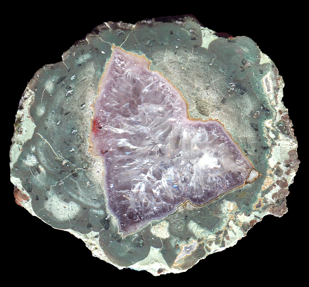 Simple but Lovely Amethyst Killer Green Thunderegg